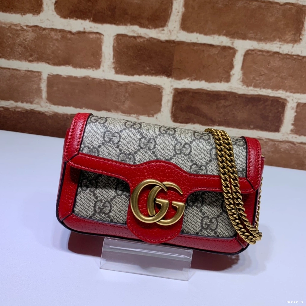 First bag ru belt GG bag-16.5*10*5cm Marmont Gucci 0815